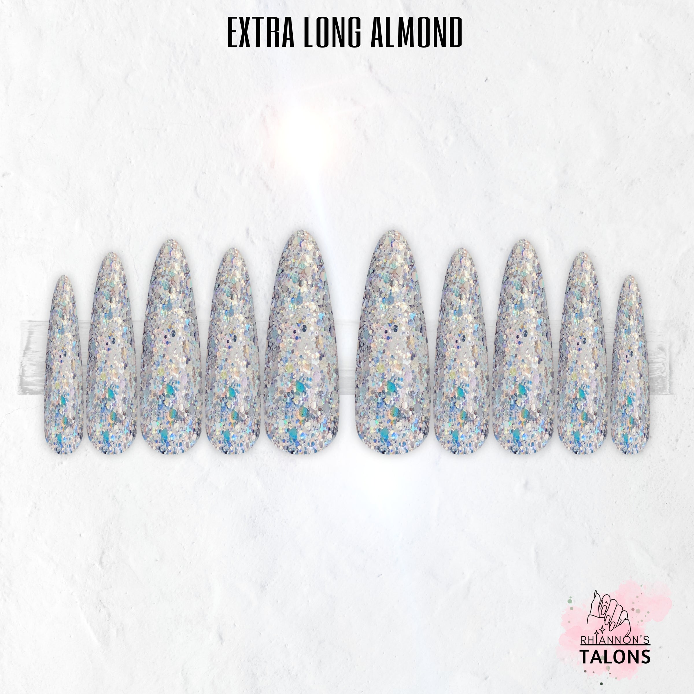 Disco Lights glitter party press-on nails