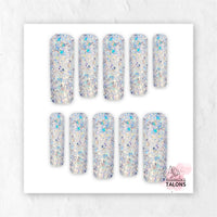 Disco Lights glitter party press-on nails