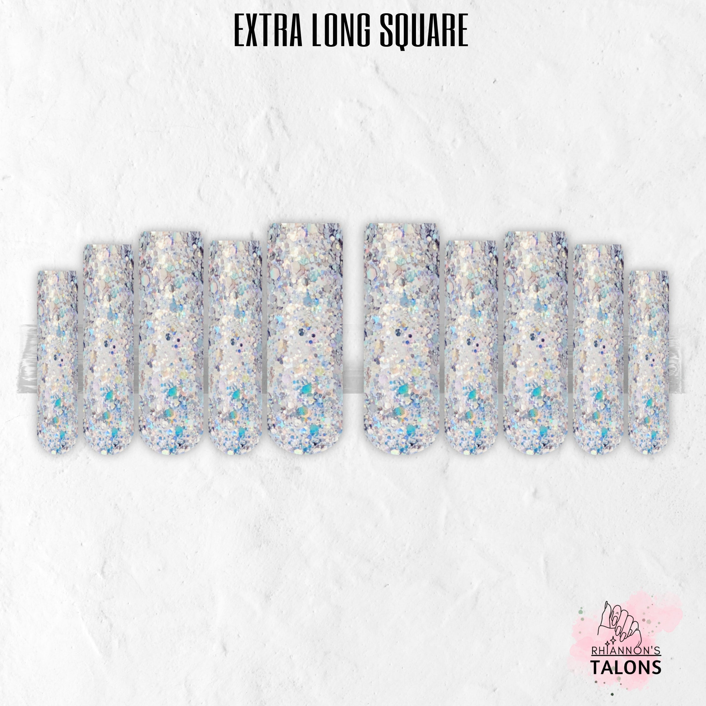 Disco Lights glitter party press-on nails
