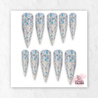 Disco Lights glitter party press-on nails