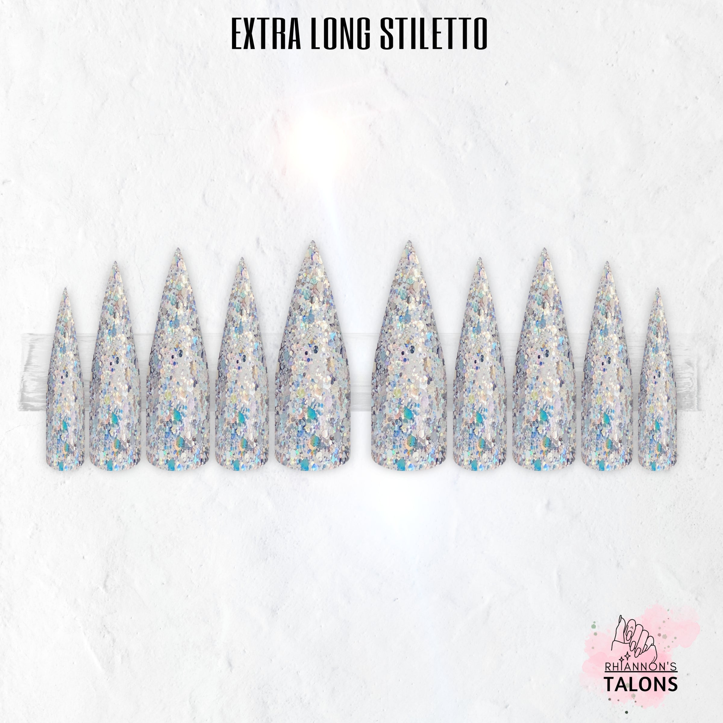Disco Lights glitter party press-on nails