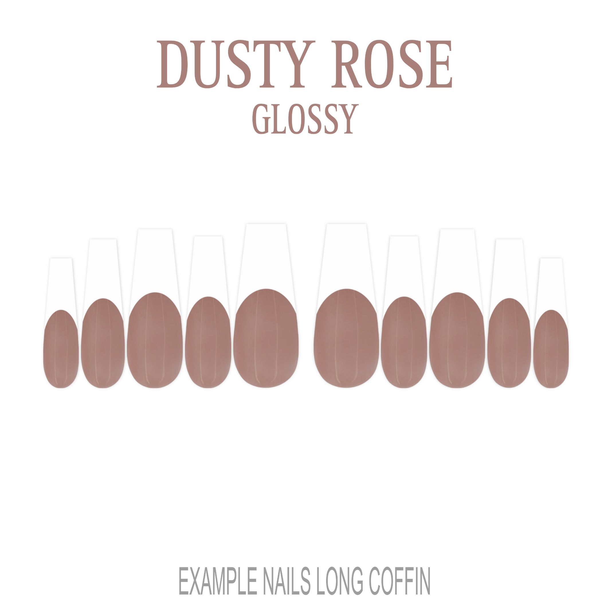 Dusty Rose pink French tip press-on nails