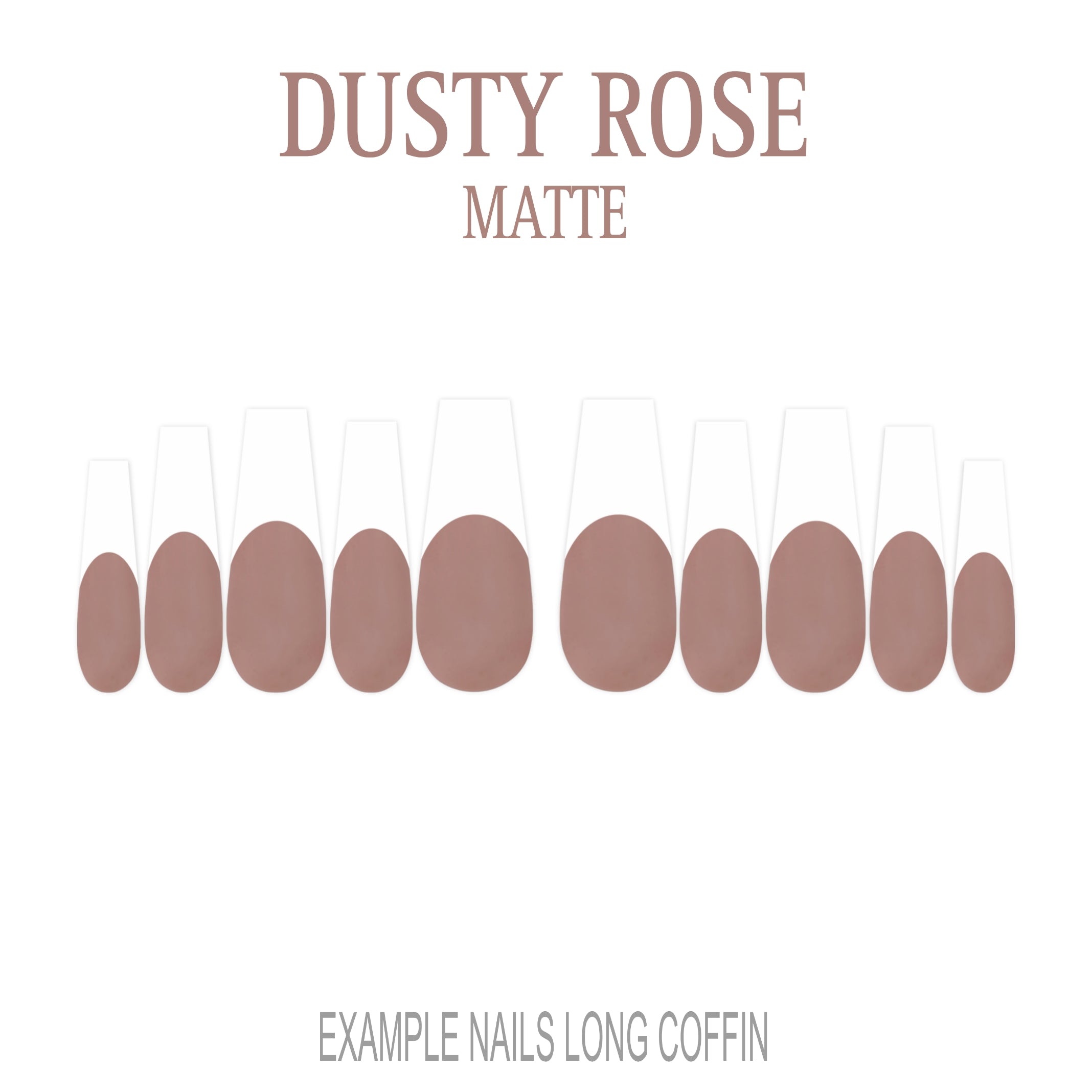 Dusty Rose pink French tip press-on nails