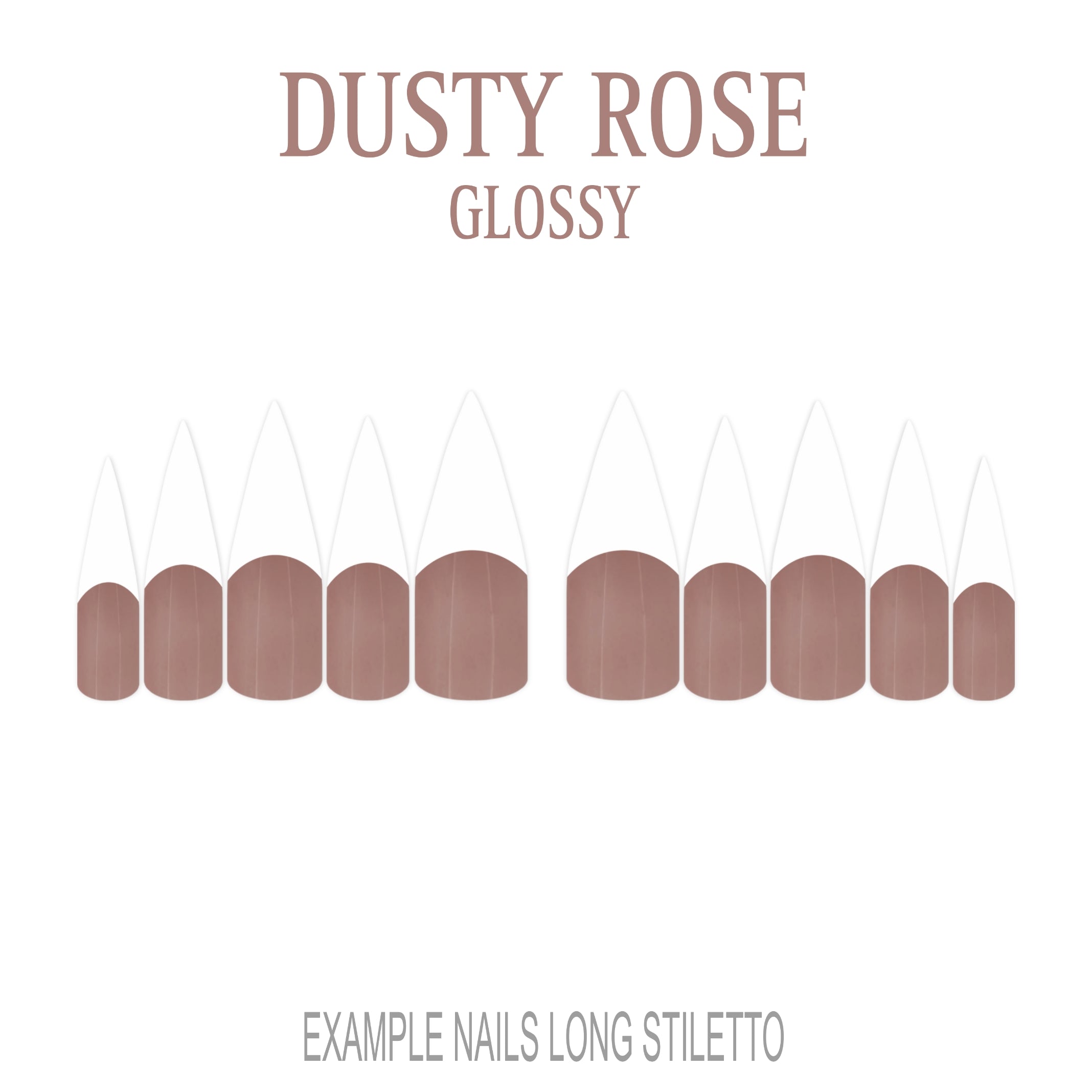 Dusty Rose pink French tip press-on nails