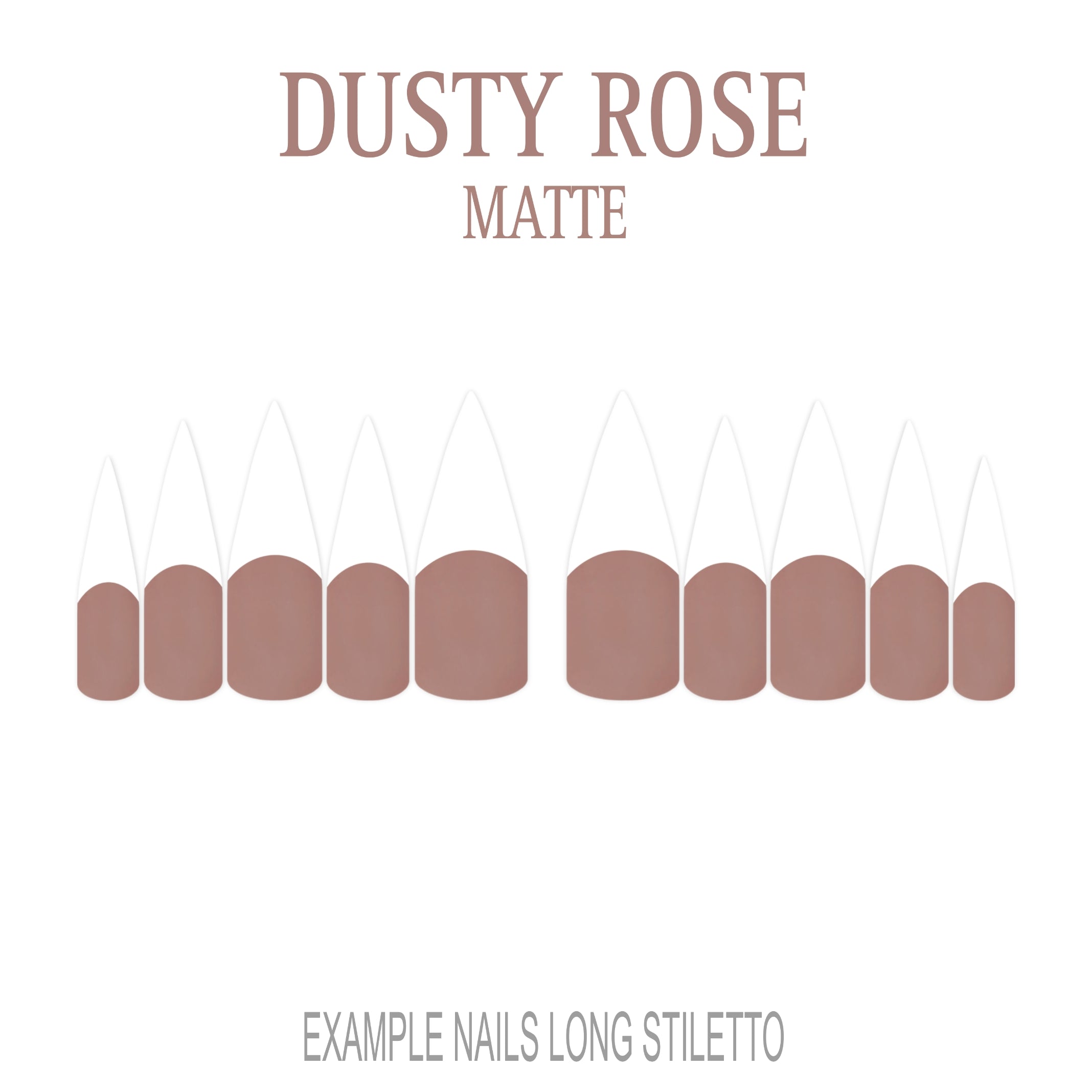 Dusty Rose pink French tip press-on nails