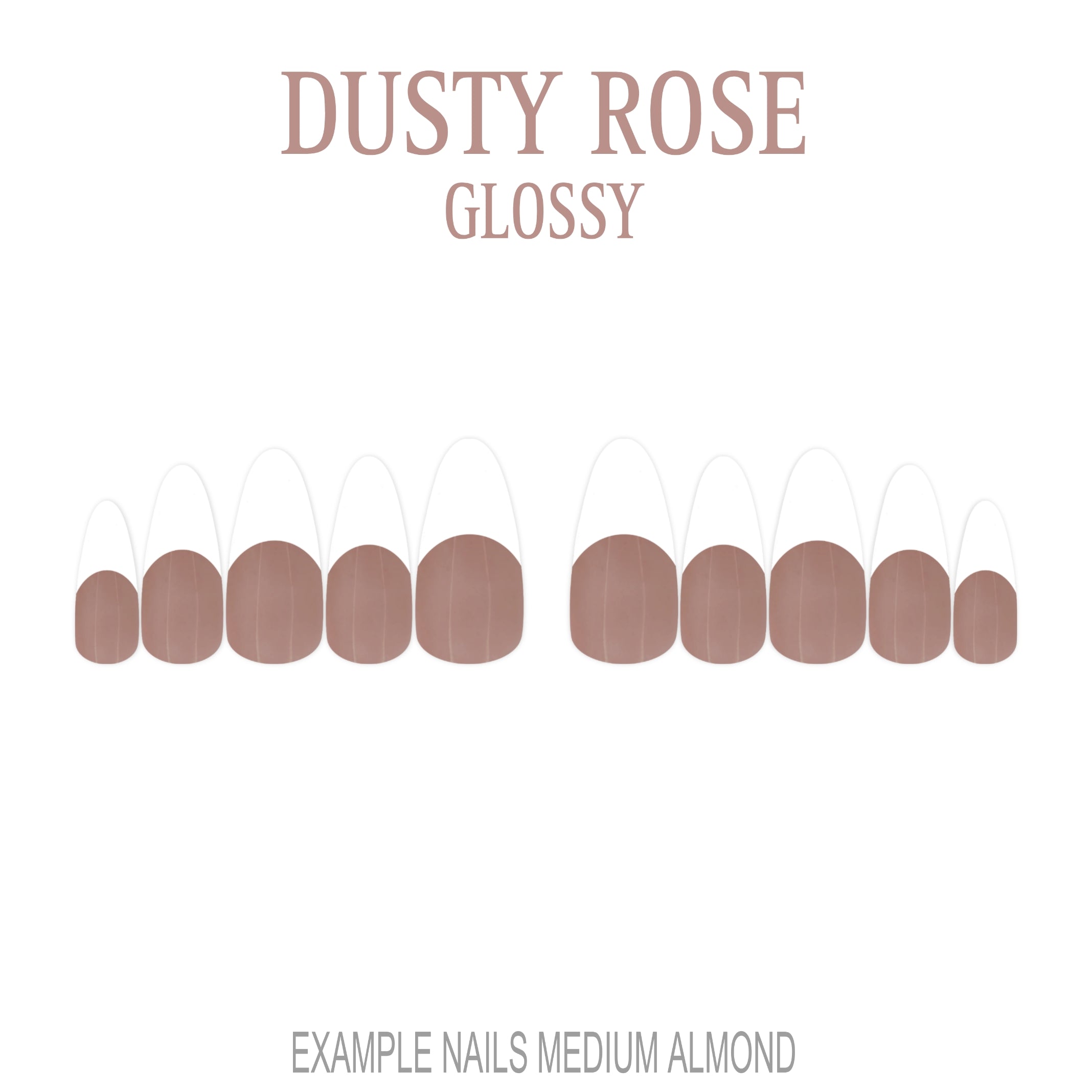 Dusty Rose pink French tip press-on nails