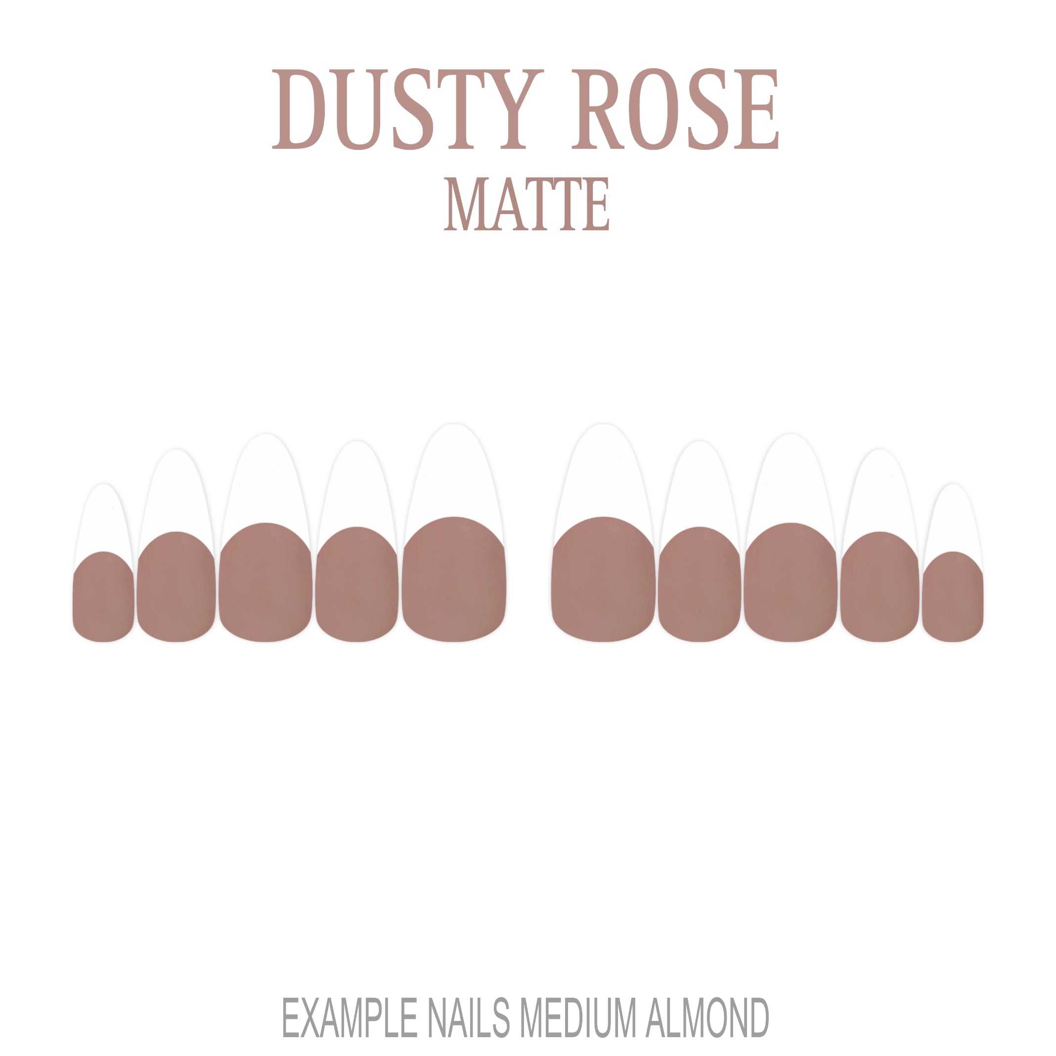 Dusty Rose pink French tip press-on nails