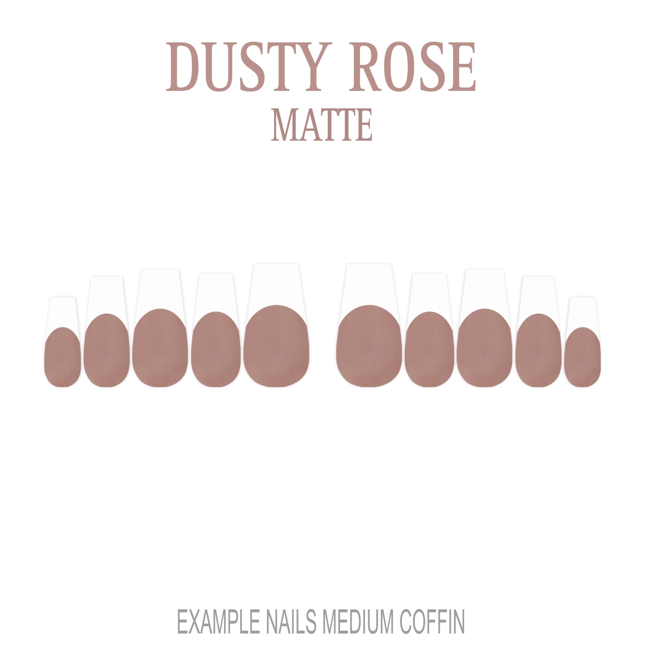 Dusty Rose pink French tip press-on nails