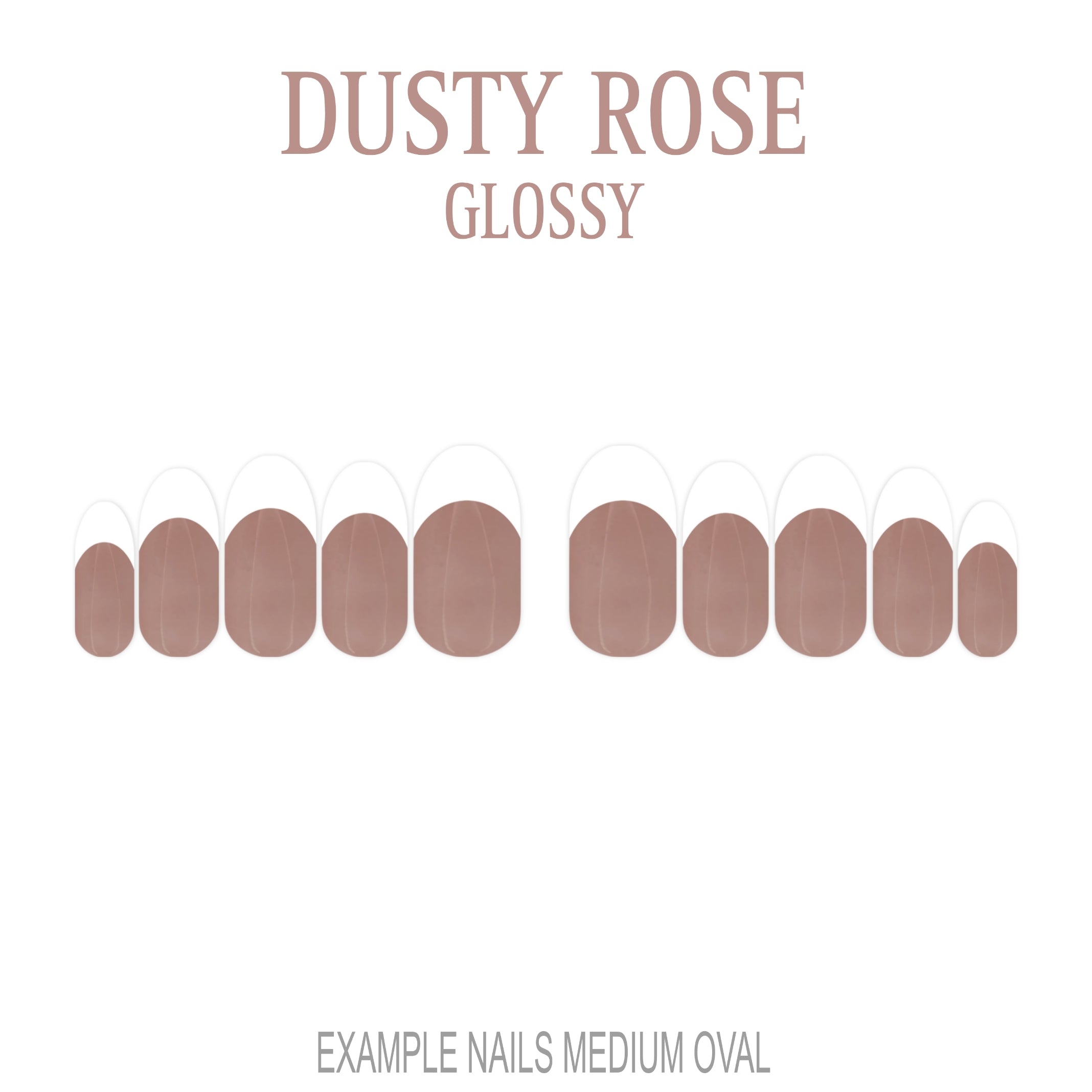 Dusty Rose pink French tip press-on nails