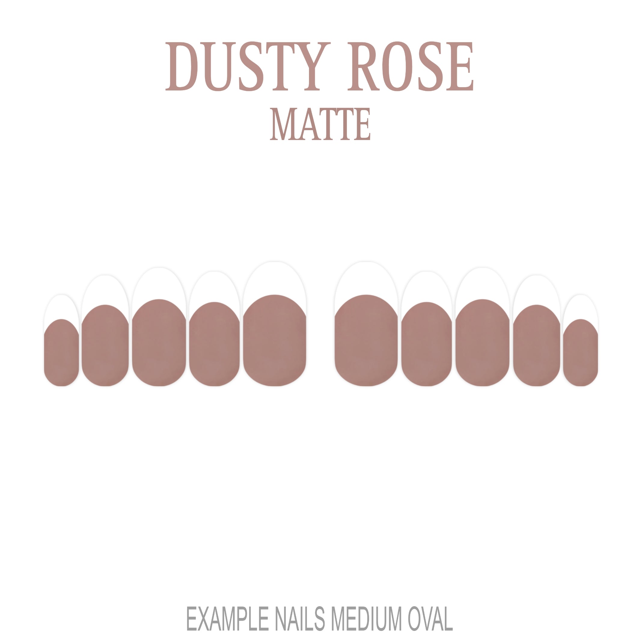 Dusty Rose pink French tip press-on nails