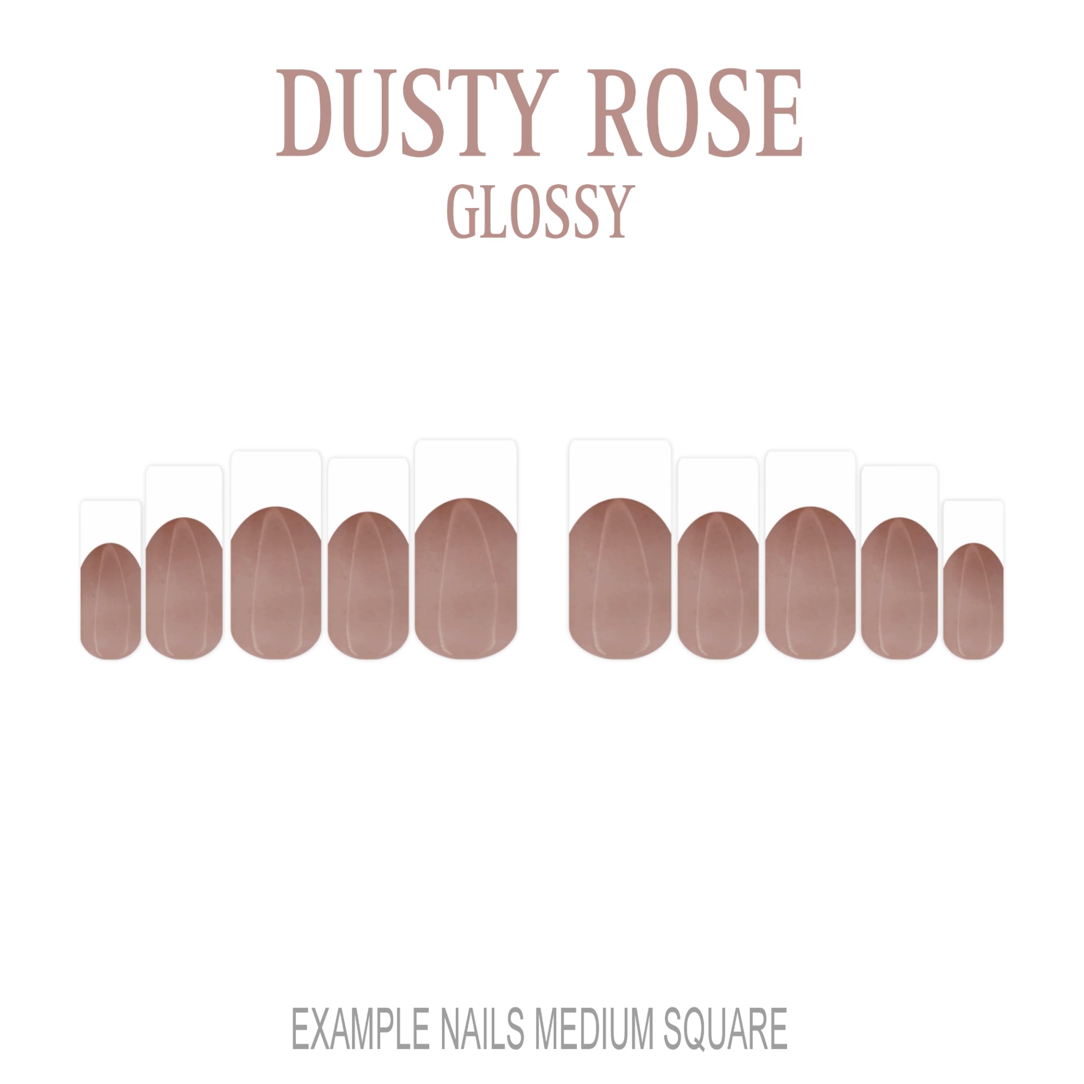 Dusty Rose pink French tip press-on nails