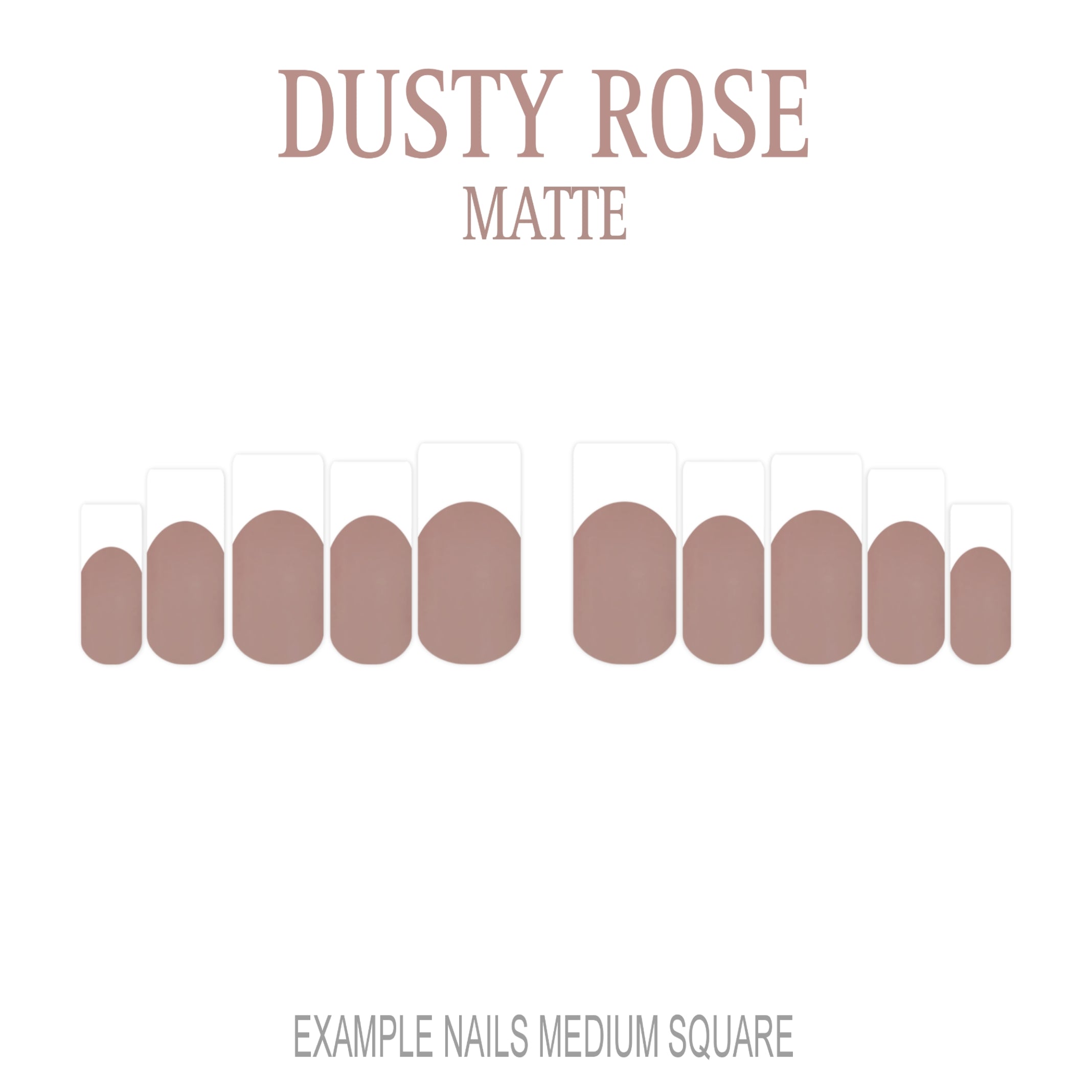 Dusty Rose pink French tip press-on nails