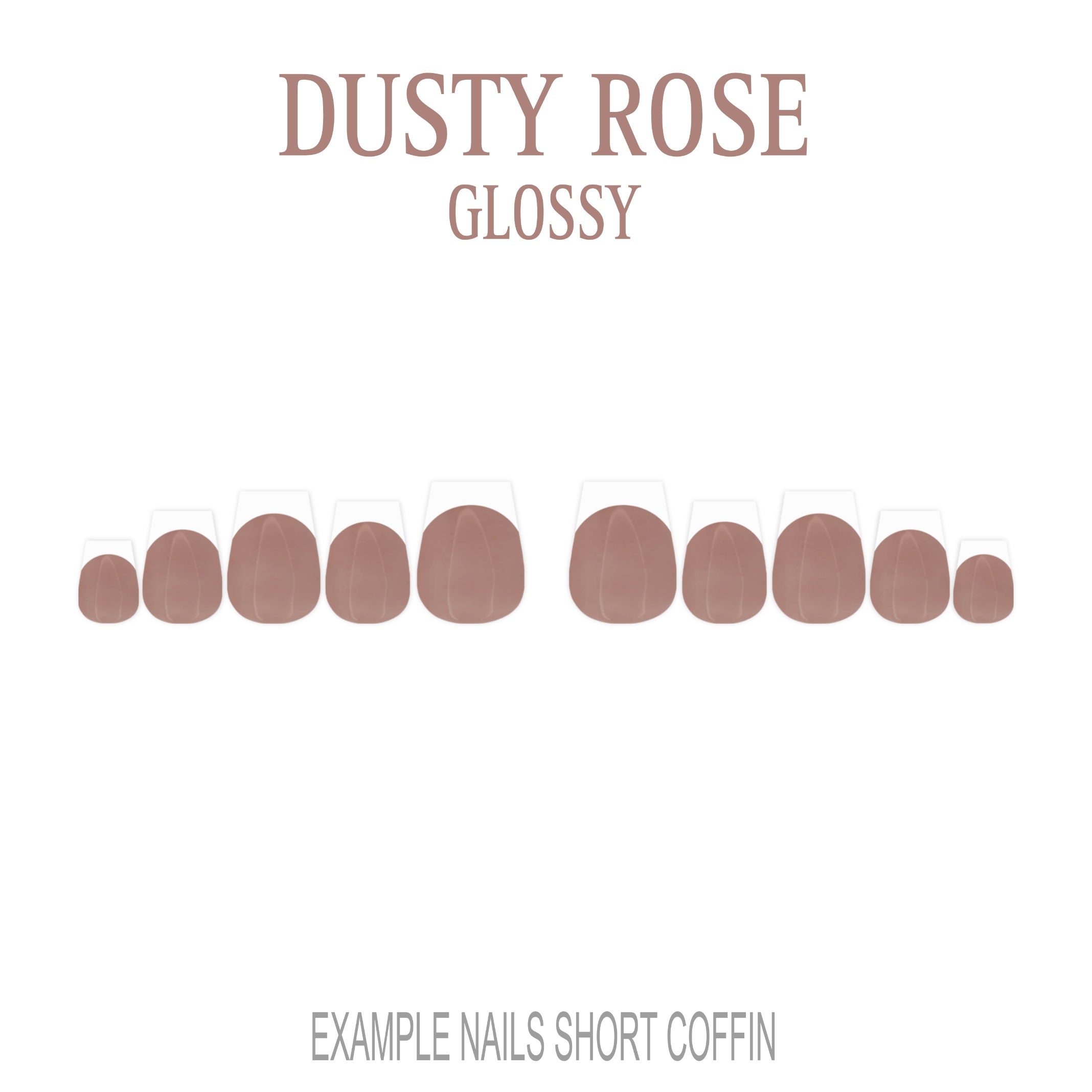 Dusty Rose pink French tip press-on nails