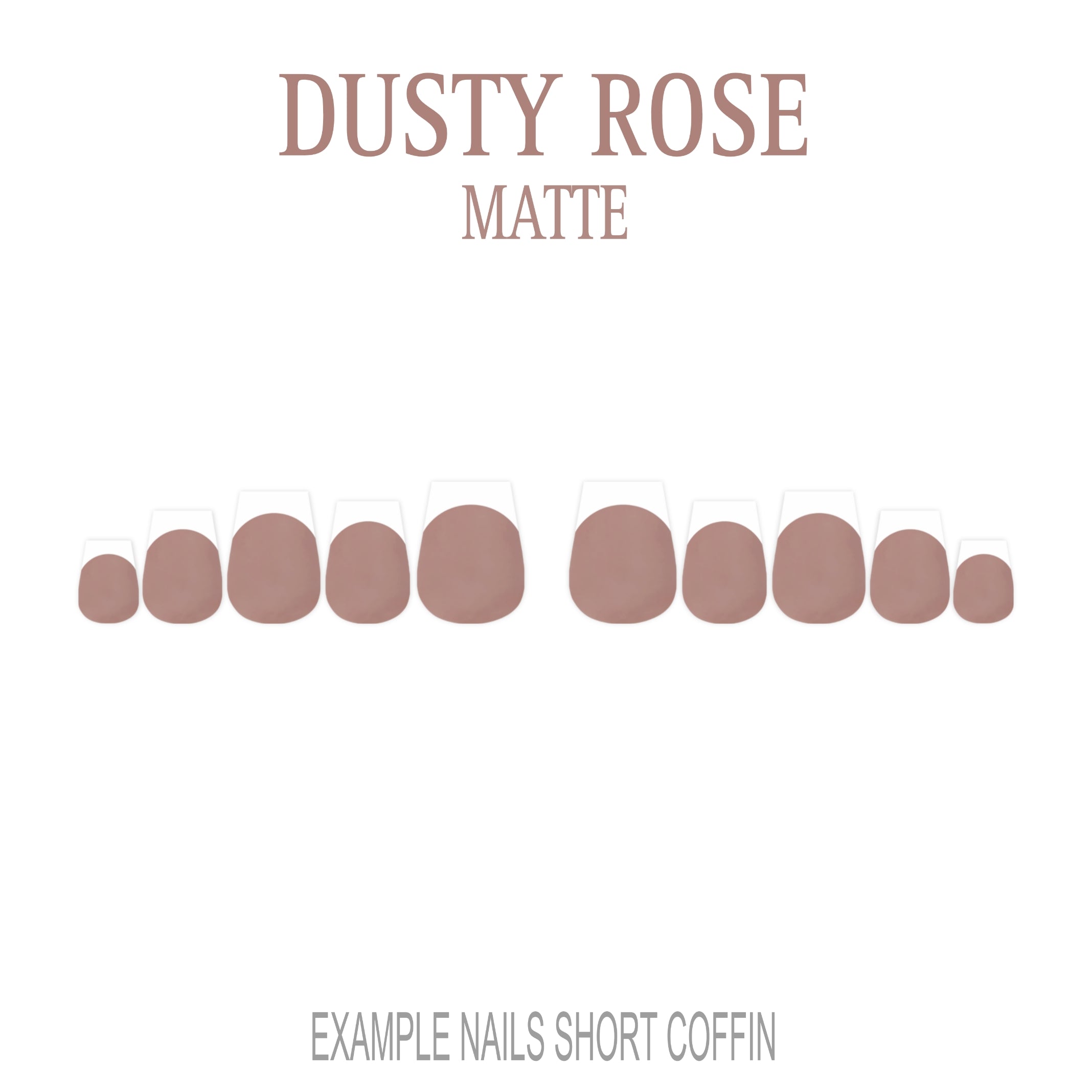 Dusty Rose pink French tip press-on nails