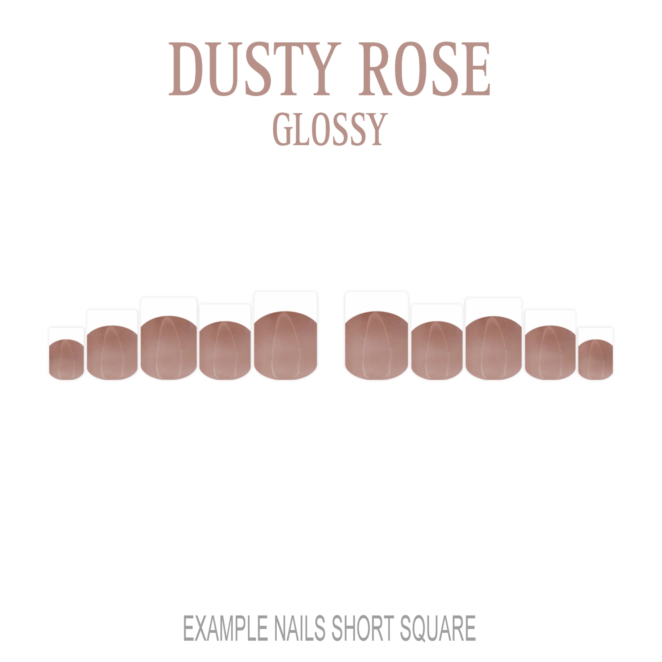 Dusty Rose pink French tip press-on nails