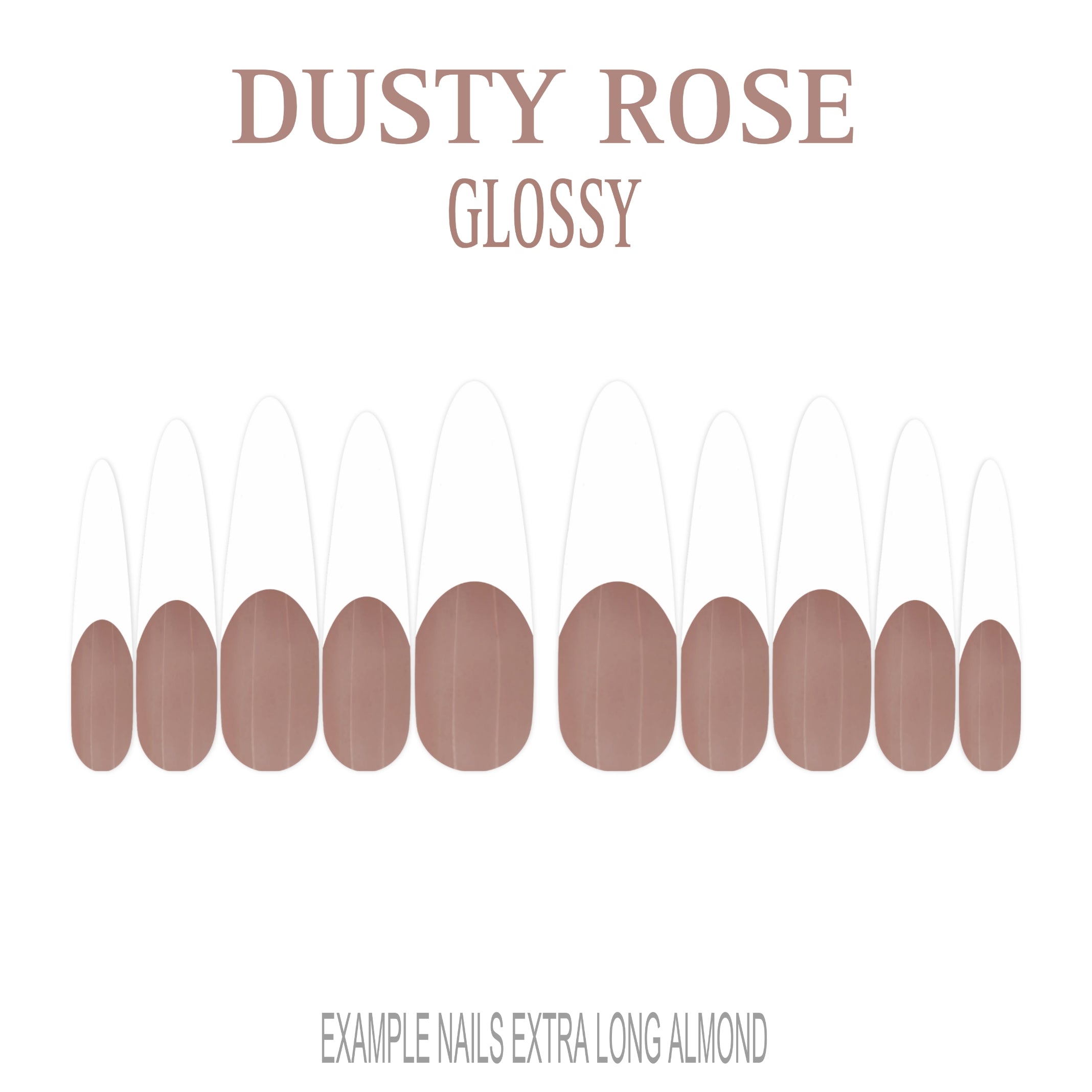Dusty Rose pink French tip press-on nails