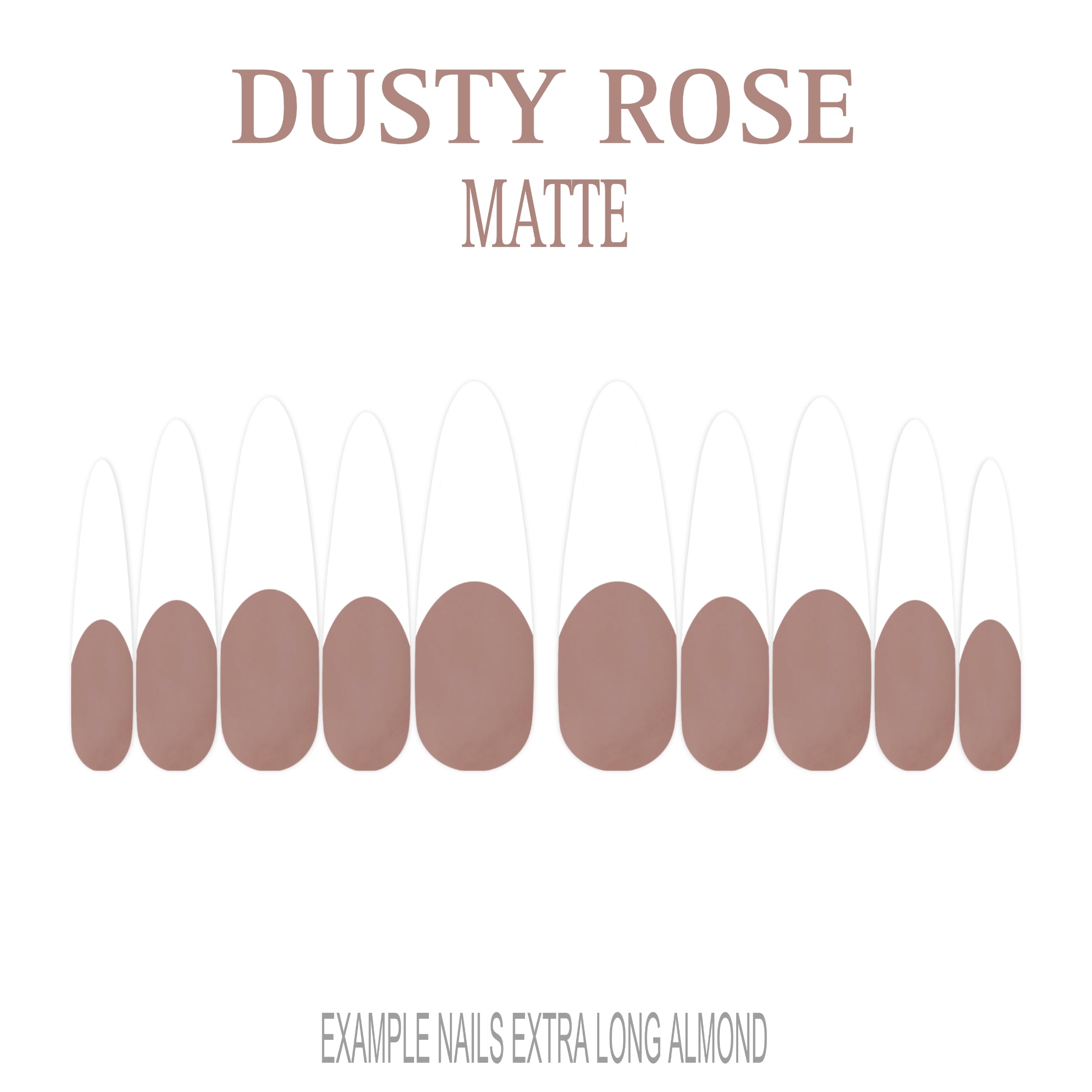 Dusty Rose pink French tip press-on nails