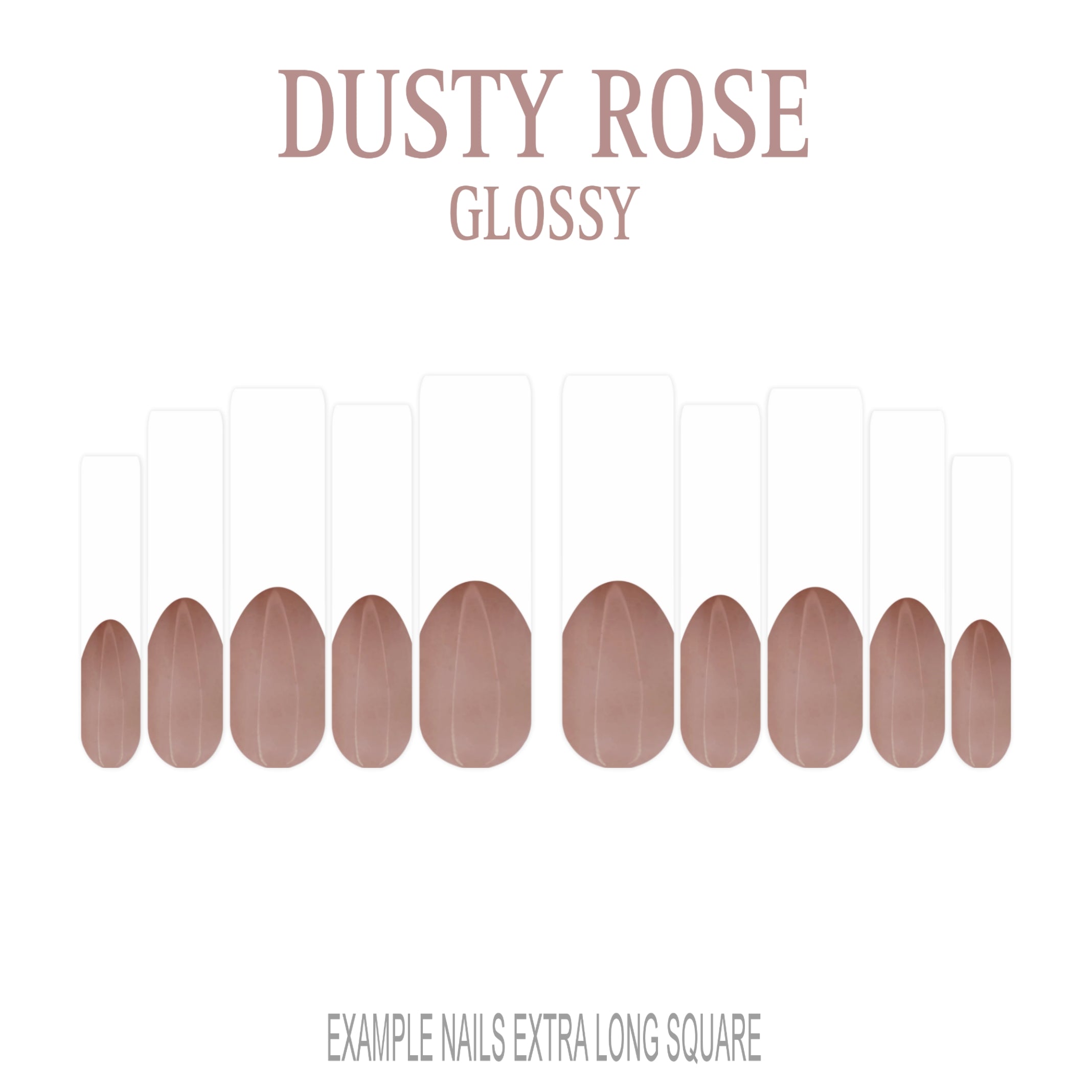 Dusty Rose pink French tip press-on nails 