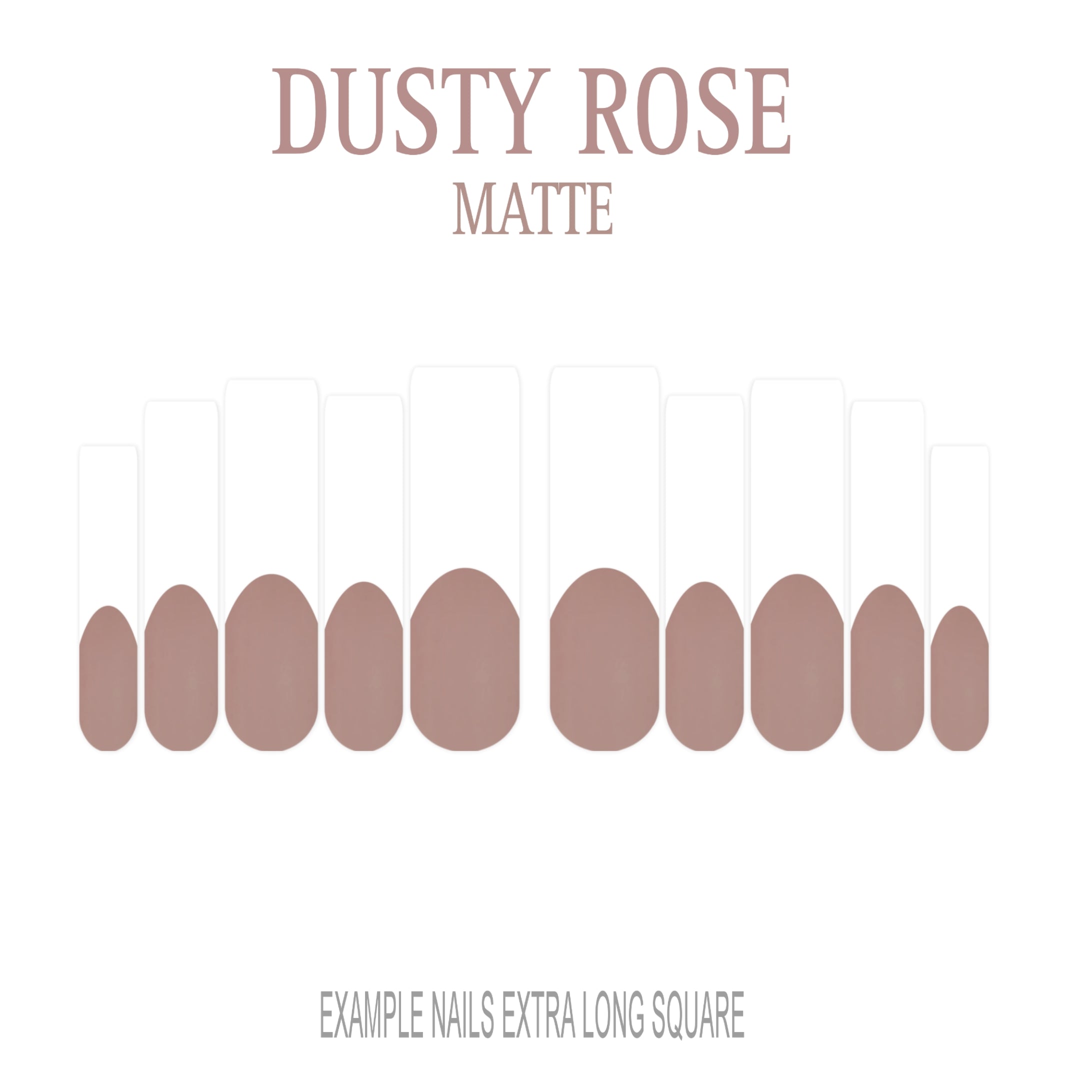 Dusty Rose pink French tip press-on nails