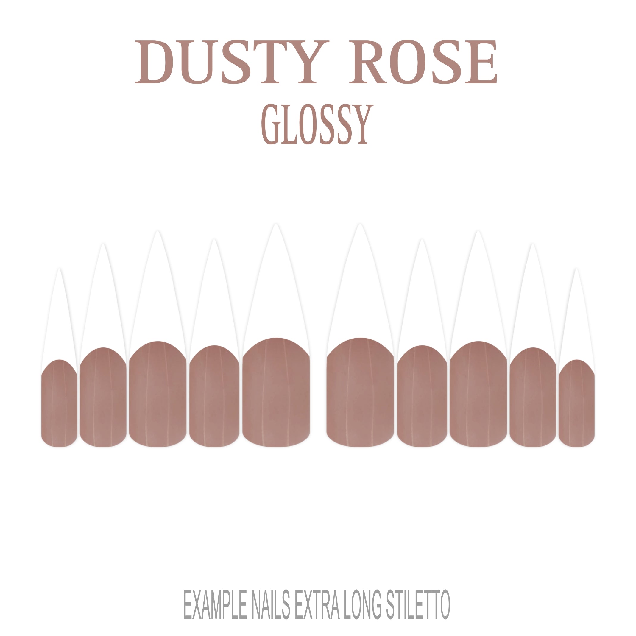 Dusty Rose pink French tip press-on nails