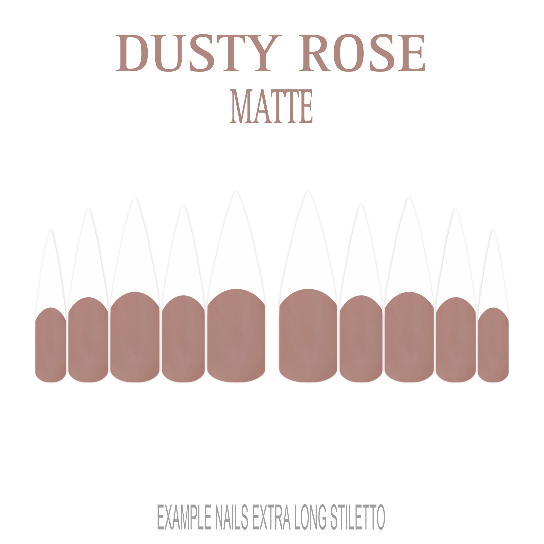 Dusty Rose pink French tip press-on nails