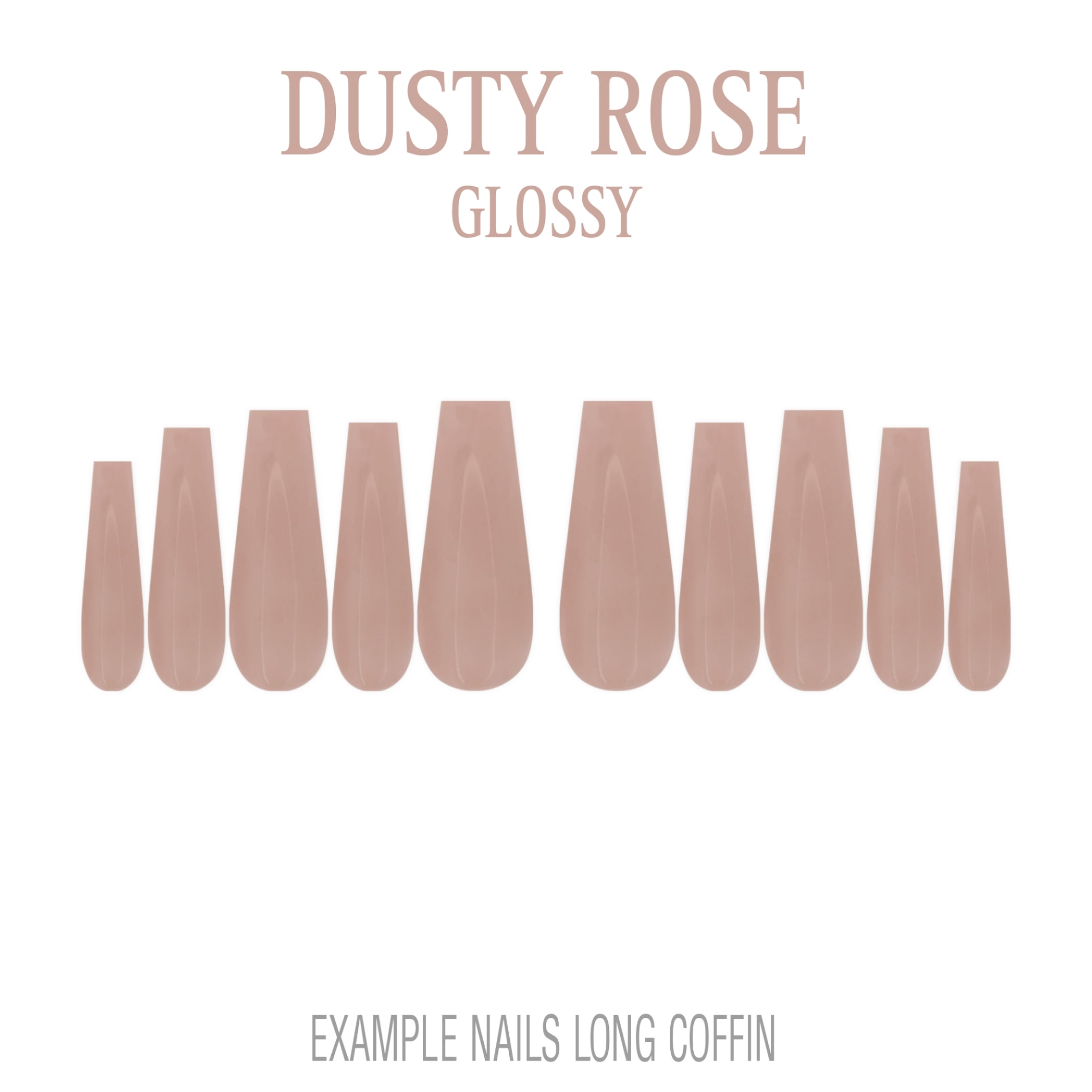 Dusty Rose muted pink press-on nails