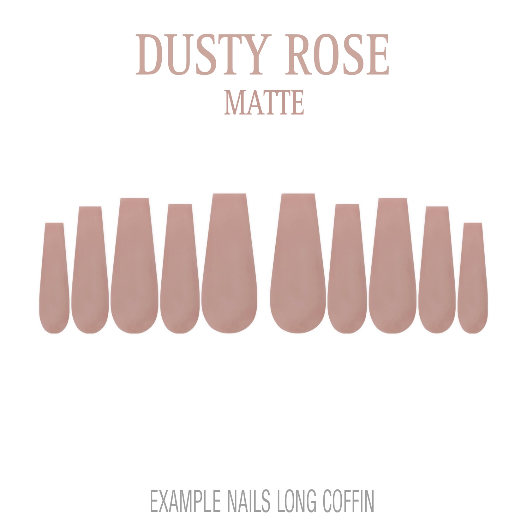 Dusty Rose muted pink press-on nails