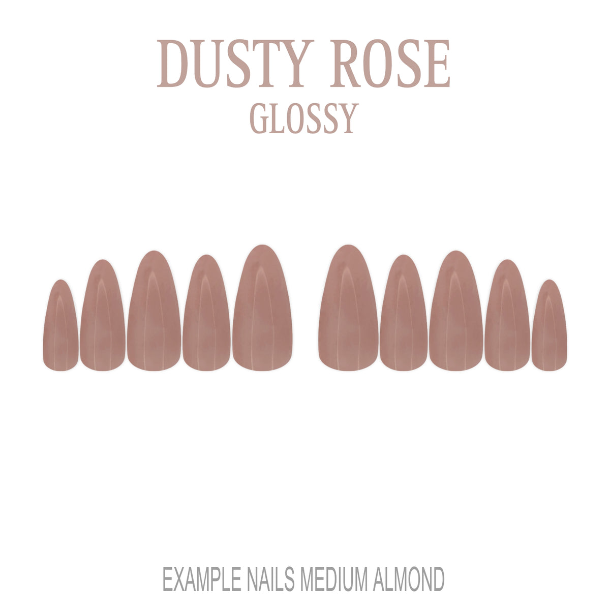 Dusty Rose muted pink press-on nails