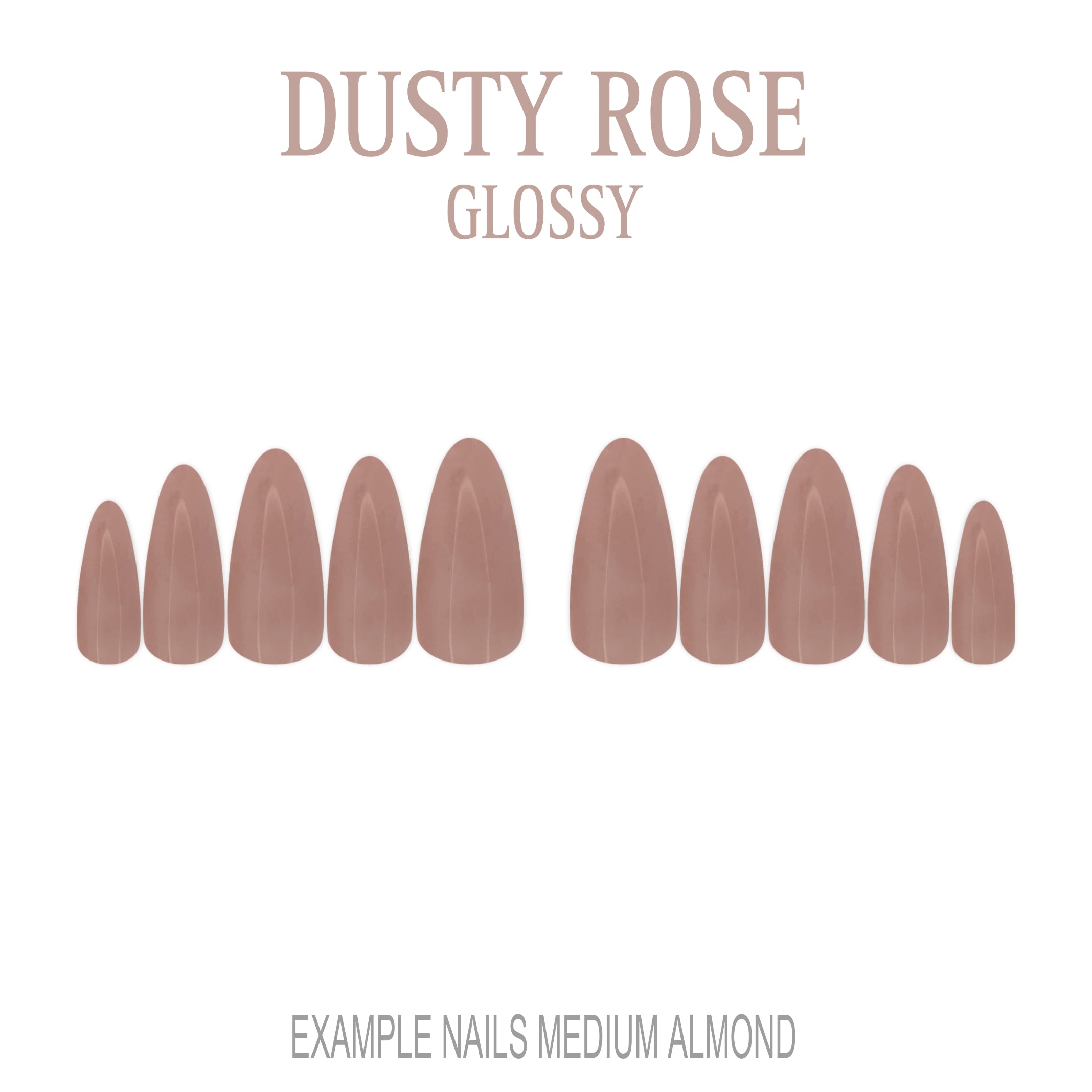 Dusty Rose muted pink press-on nails