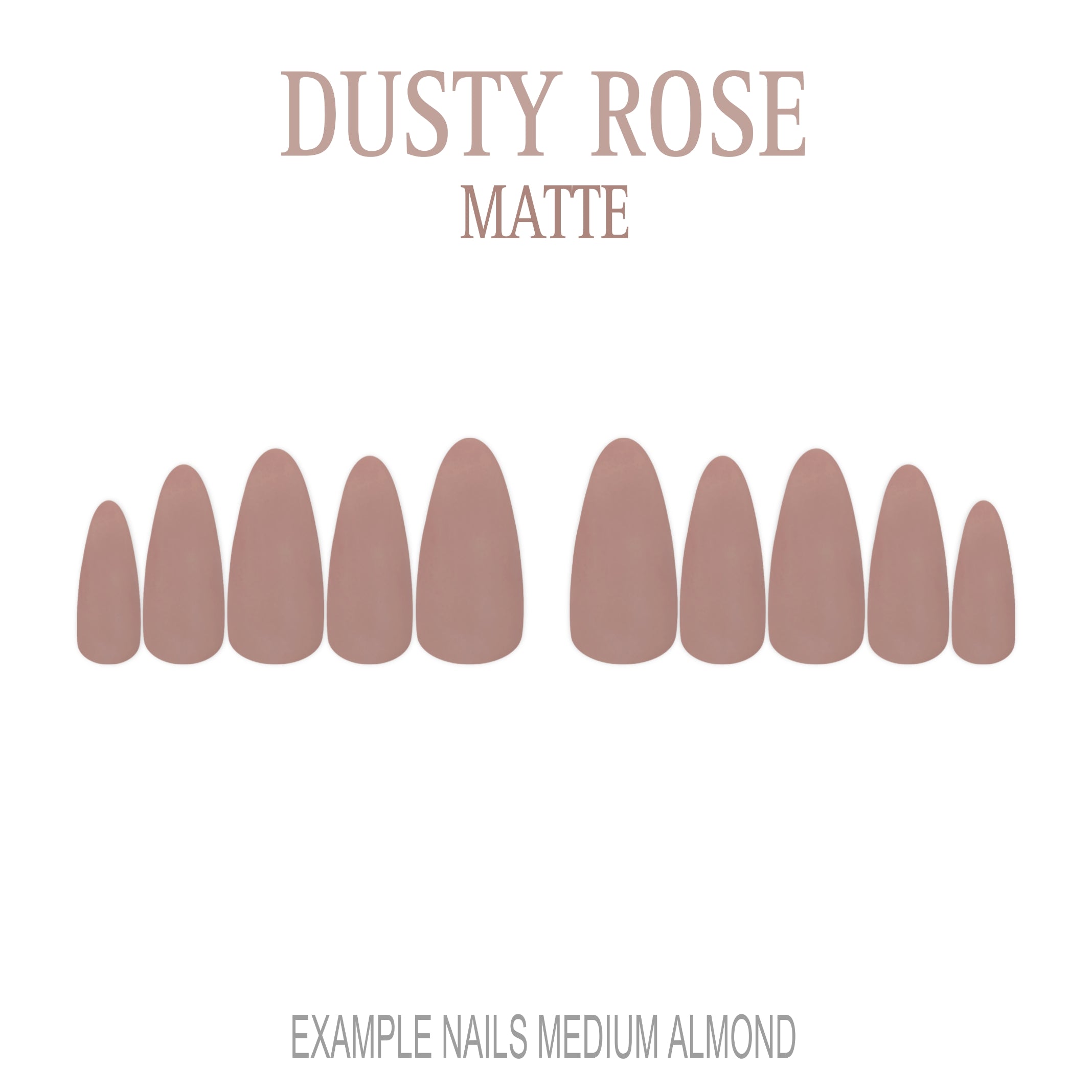 Dusty Rose muted pink press-on nails