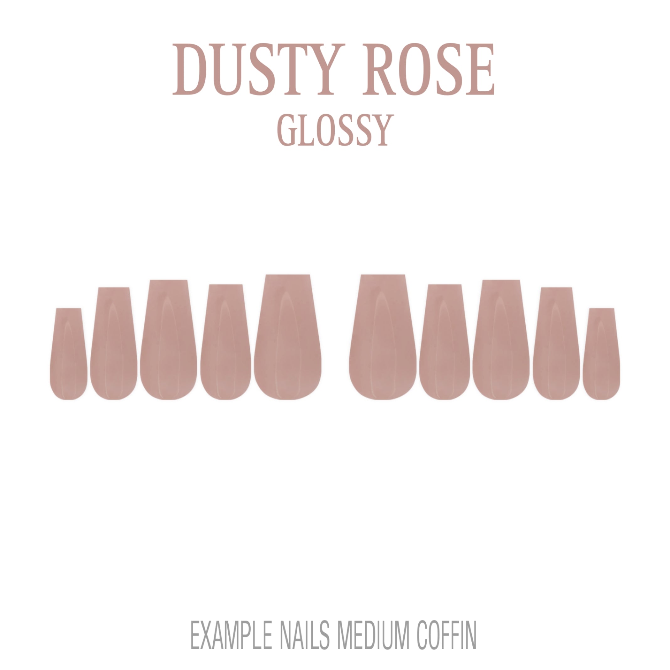 Dusty Rose muted pink press-on nails