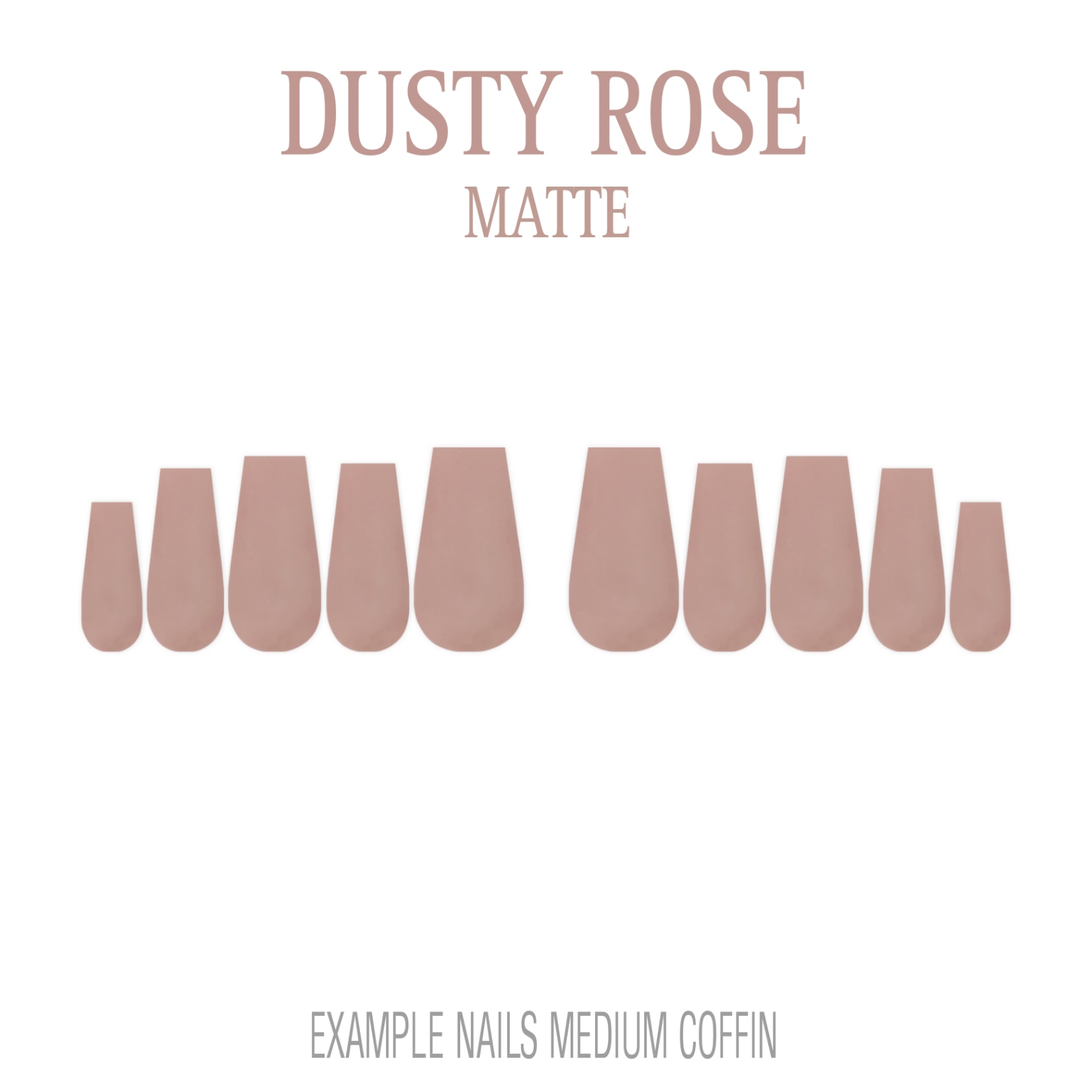 Dusty Rose muted pink press-on nails