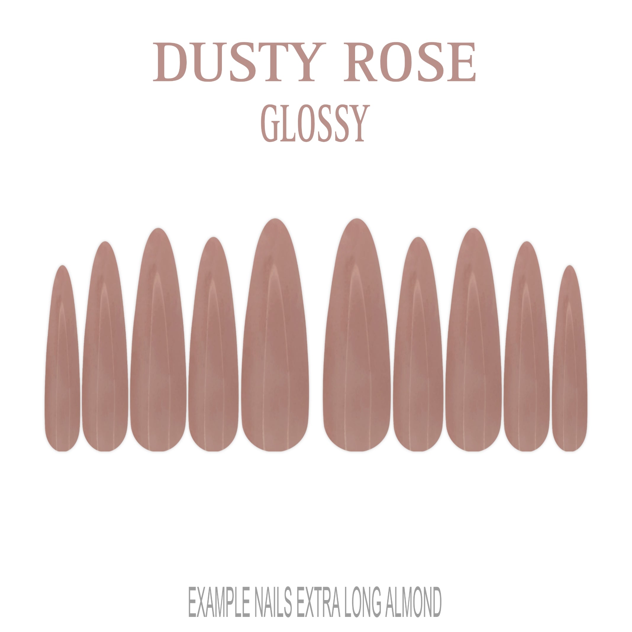 Dusty Rose muted pink press-on nails