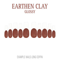 Earthen Clay brown French tip press-on nails