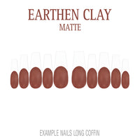 Earthen Clay brown French tip press-on nails