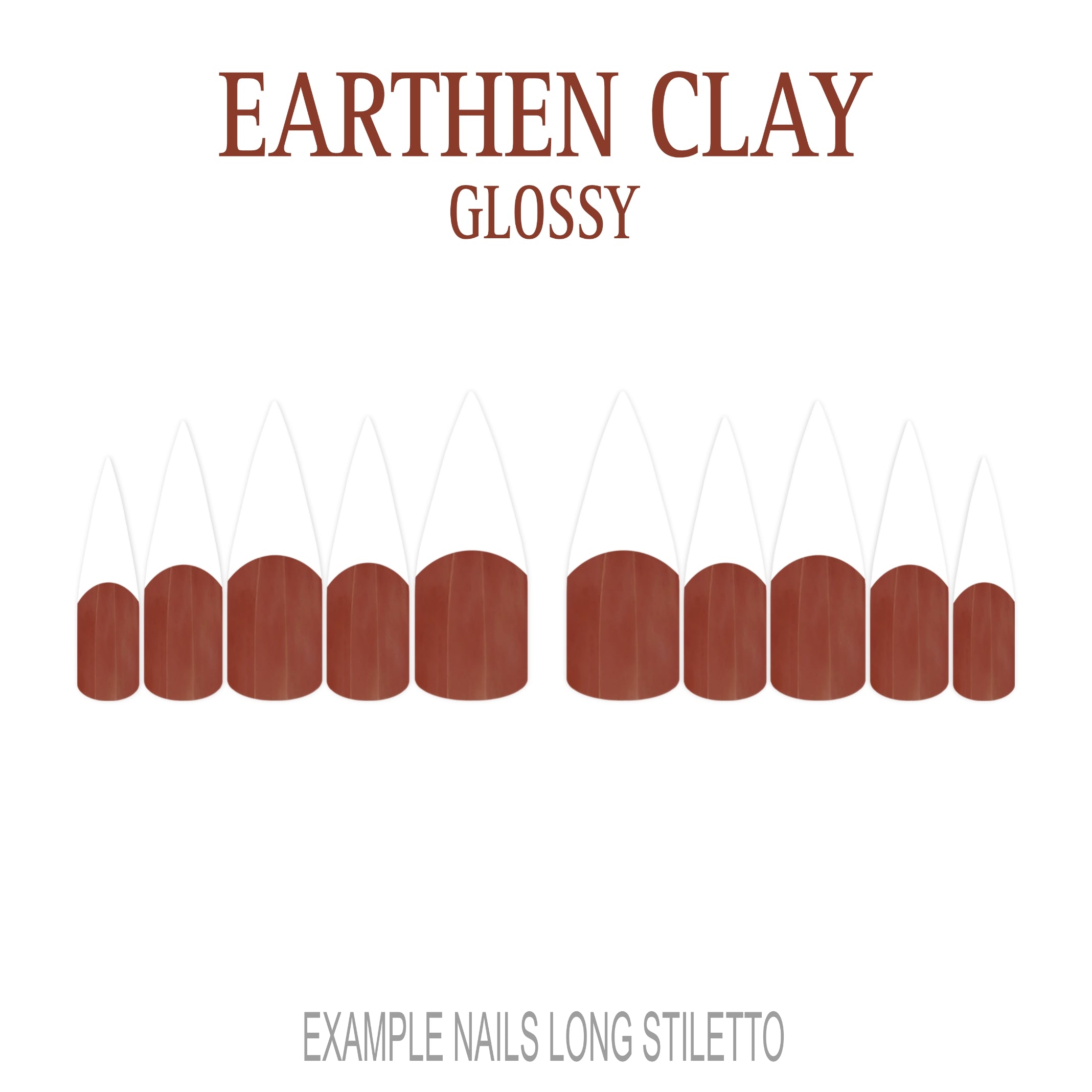 Earthen Clay brown French tip press-on nails