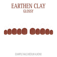 Earthen Clay brown French tip press-on nails