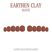 Earthen Clay brown French tip press-on nails