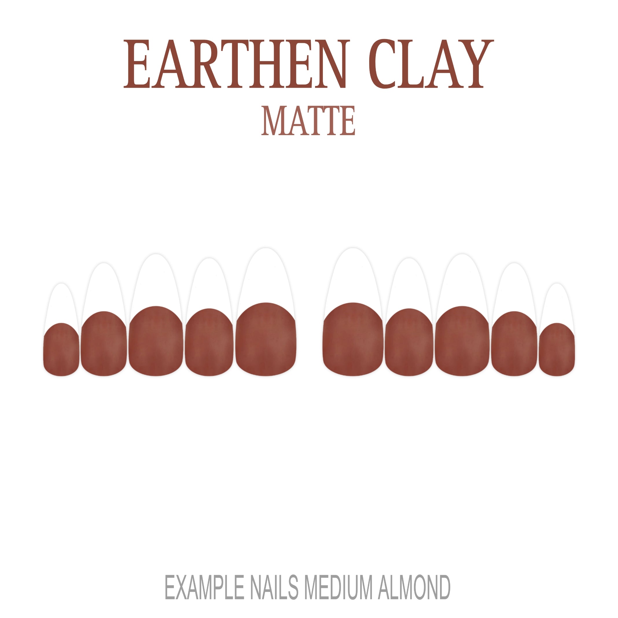 Earthen Clay brown French tip press-on nails