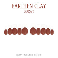 Earthen Clay brown French tip press-on nails