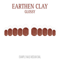 Earthen Clay brown French tip press-on nails