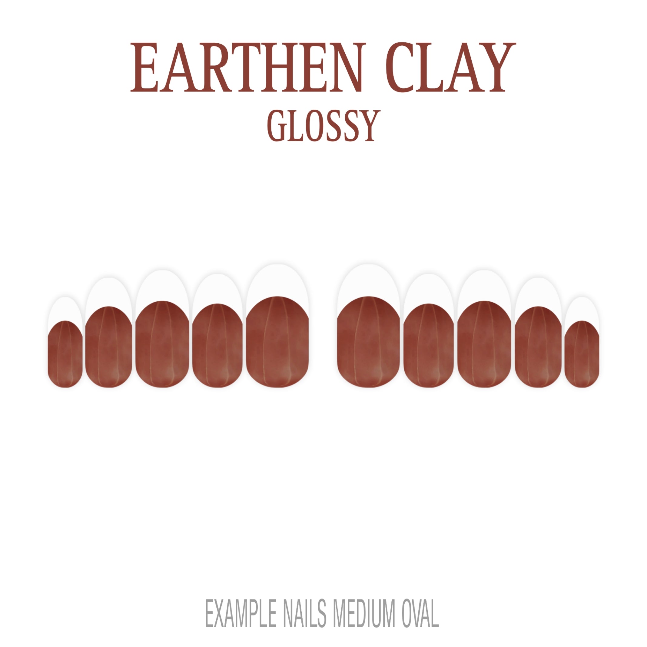 Earthen Clay brown French tip press-on nails