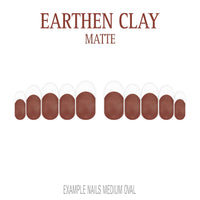 Earthen Clay brown French tip press-on nails