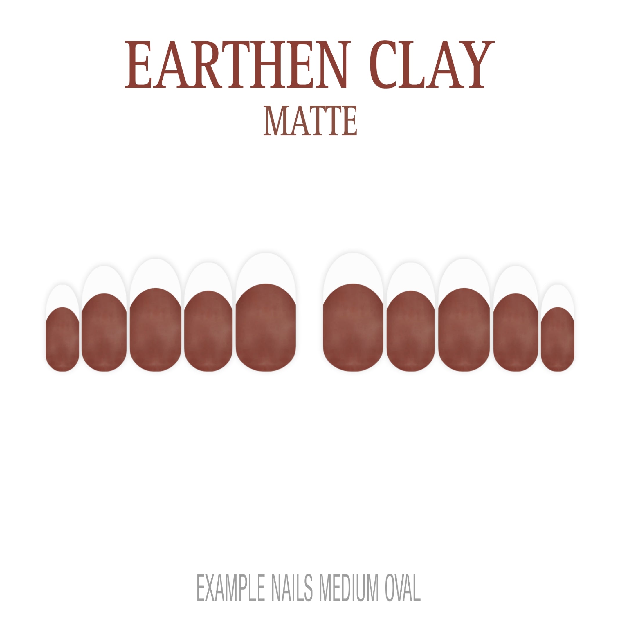 Earthen Clay brown French tip press-on nails