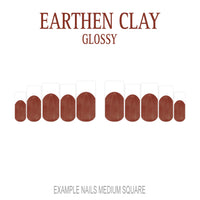Earthen Clay brown French tip press-on nails