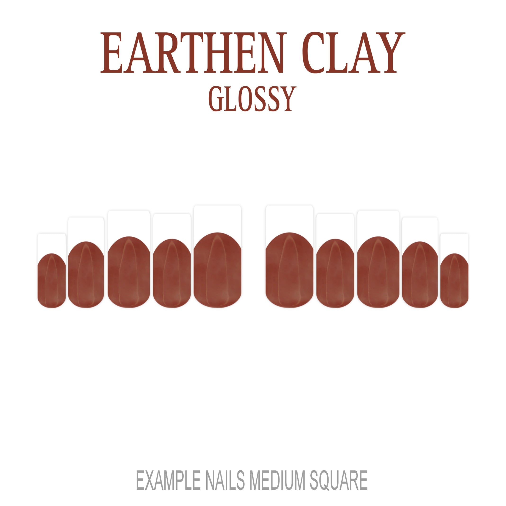 Earthen Clay brown French tip press-on nails