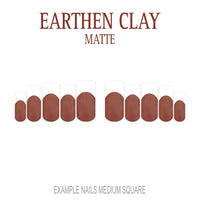 Earthen Clay brown French tip press-on nails