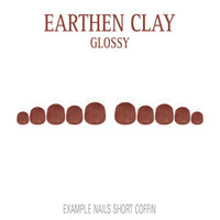 Earthen Clay brown French tip press-on nails