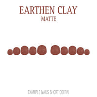 Earthen Clay brown French tip press-on nails