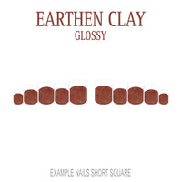 Earthen Clay brown French tip press-on nails